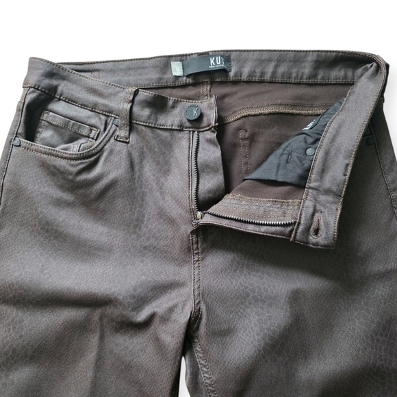 KUT From The Kloth Mia Toothpick Skinny Snake Print Pants, Brown, Size 12 - Picture 5 of 11